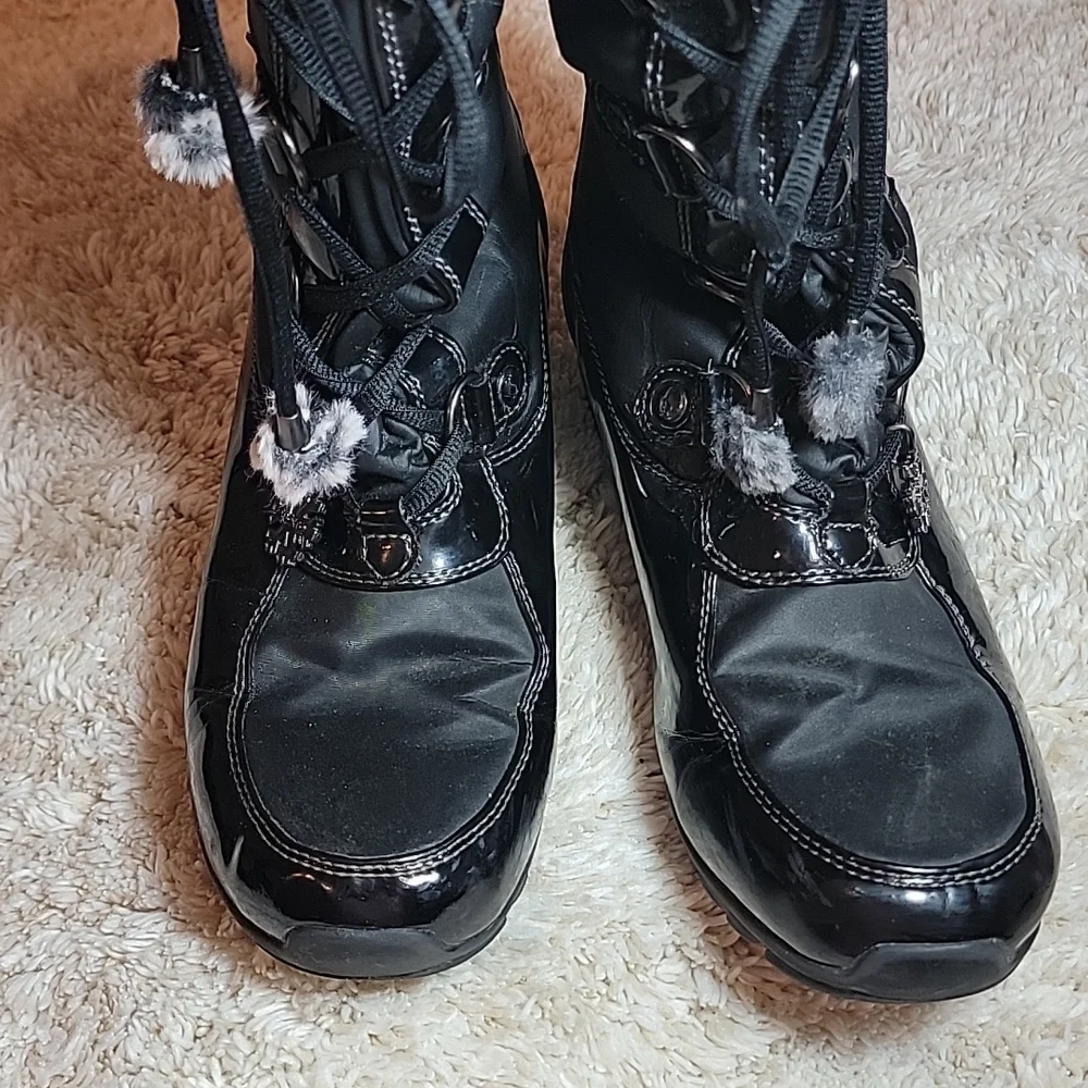 Sporto sz9 Ivy Black Waterproof Fur Lined Lace Up Booots